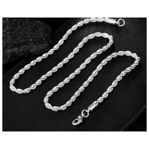 Rope chain - Necklace - Silver - 4mm / 18"